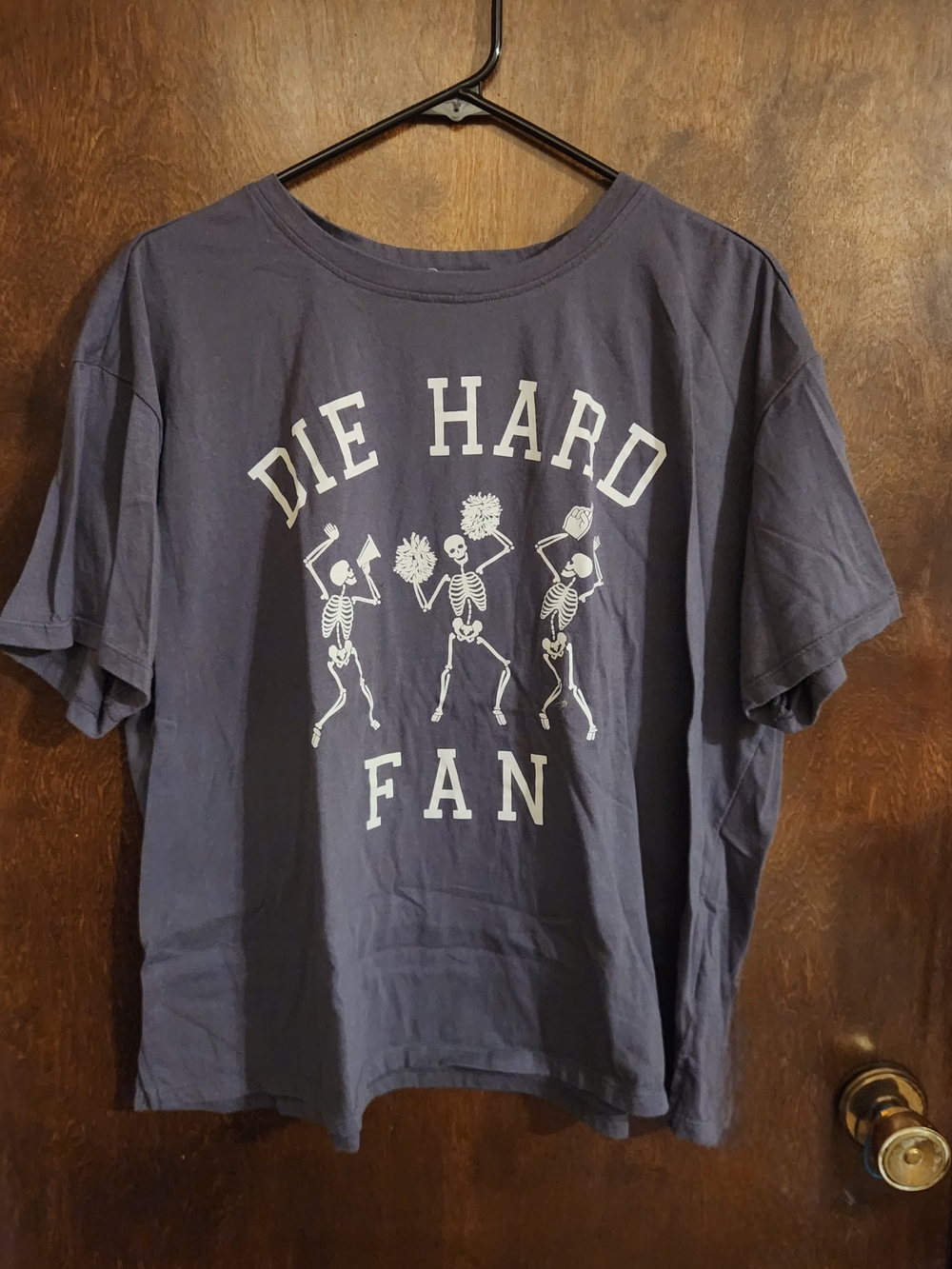 Maurices Graphic 'Die Hard Fan' Short Sleeve Sports Halloween Skeleton Cheer
